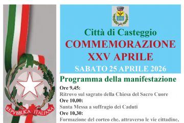 Programma commemorazione sabato 25 aprile 2026