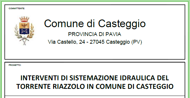 Immagine descrittiva dell'intervento con logo del comune di Casteggio